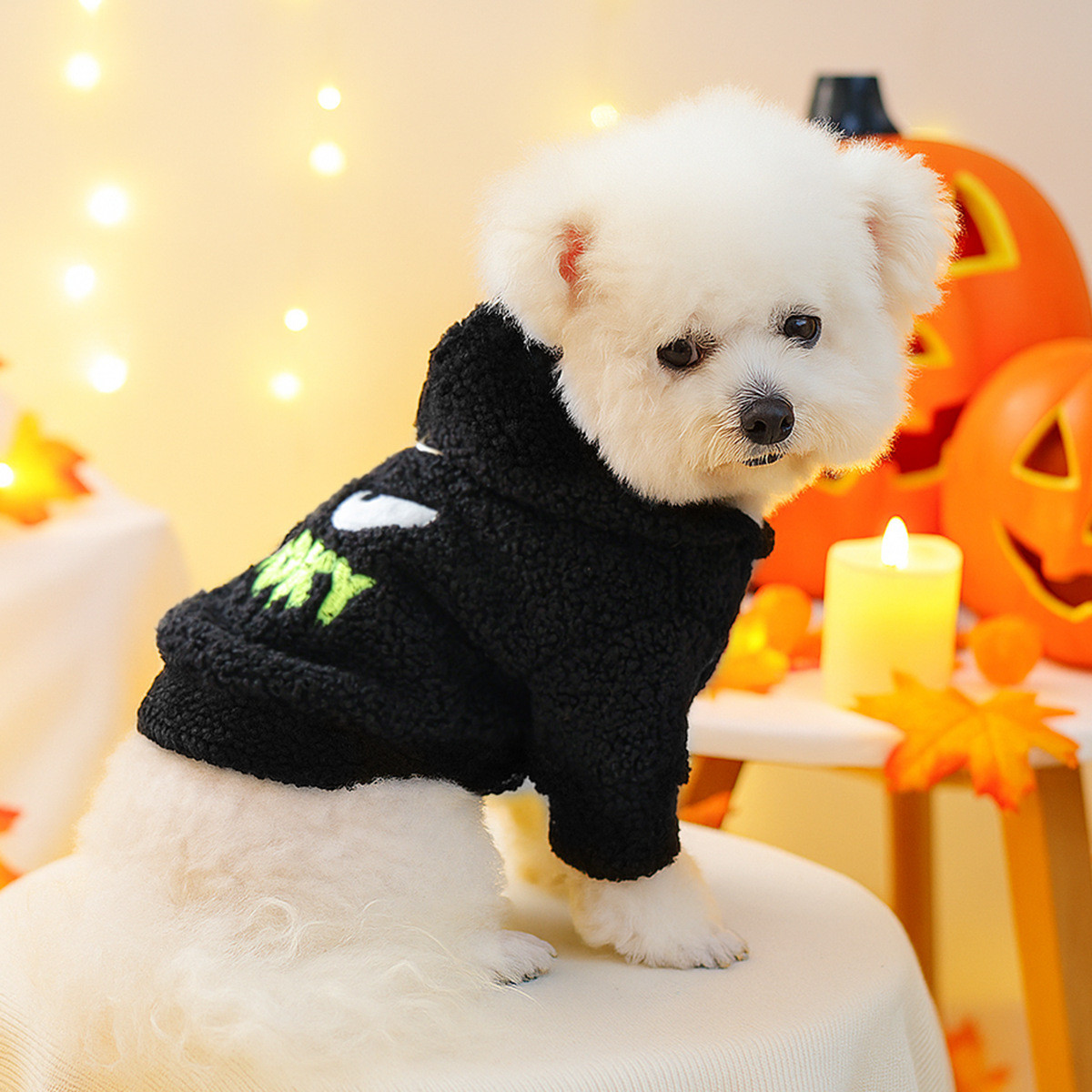 Pet Clothes Autumn Winter Small Dog Puppy Halloween Fun Costume Ghost Hoodie — image 2