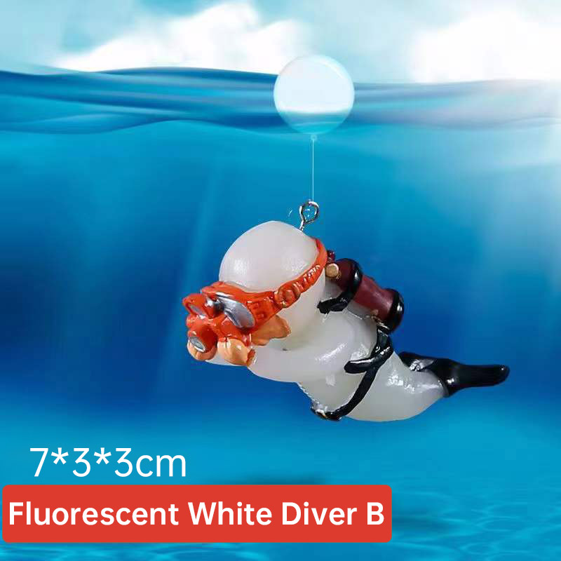 Fish Tank Aquarium Landscaping Decorations Small Decorations Blue Fat Diver Submerged Floating Diver — image 9