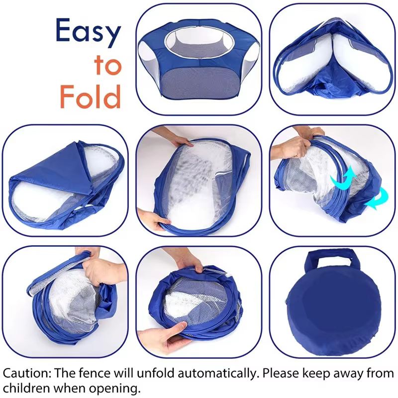 Portable Small Pet Cage Transparent Cat and Dog Cage Tent Pet Playpen Open Folding Yard Fence For Dog Hamster Rabbit Guinea Pig — image 3