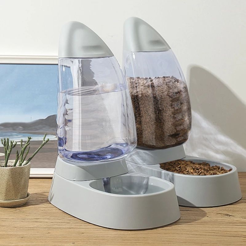 Pet Drinking Water Feeding Bowl Sailboat Type Large Capacity Cat Bowl Dog Food Bowl Can See Through Cat Water Dispenser Dog Bowl — image 1