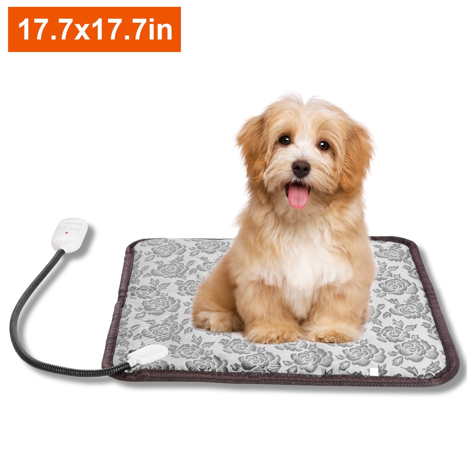 Pet Heating Pad Dog Cat Electric Heating Mat Waterproof Adjustable Warming Blanket With Chew Resistant Steel Cord Case — image 5