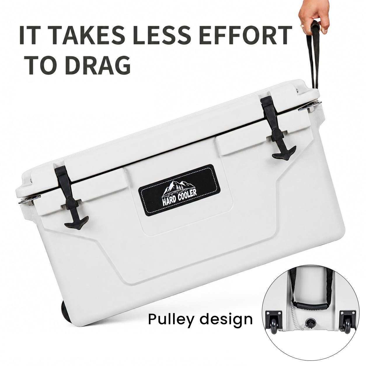 Nevera portátil de camping y pesca blanca de 65QT aislada — imagen 7