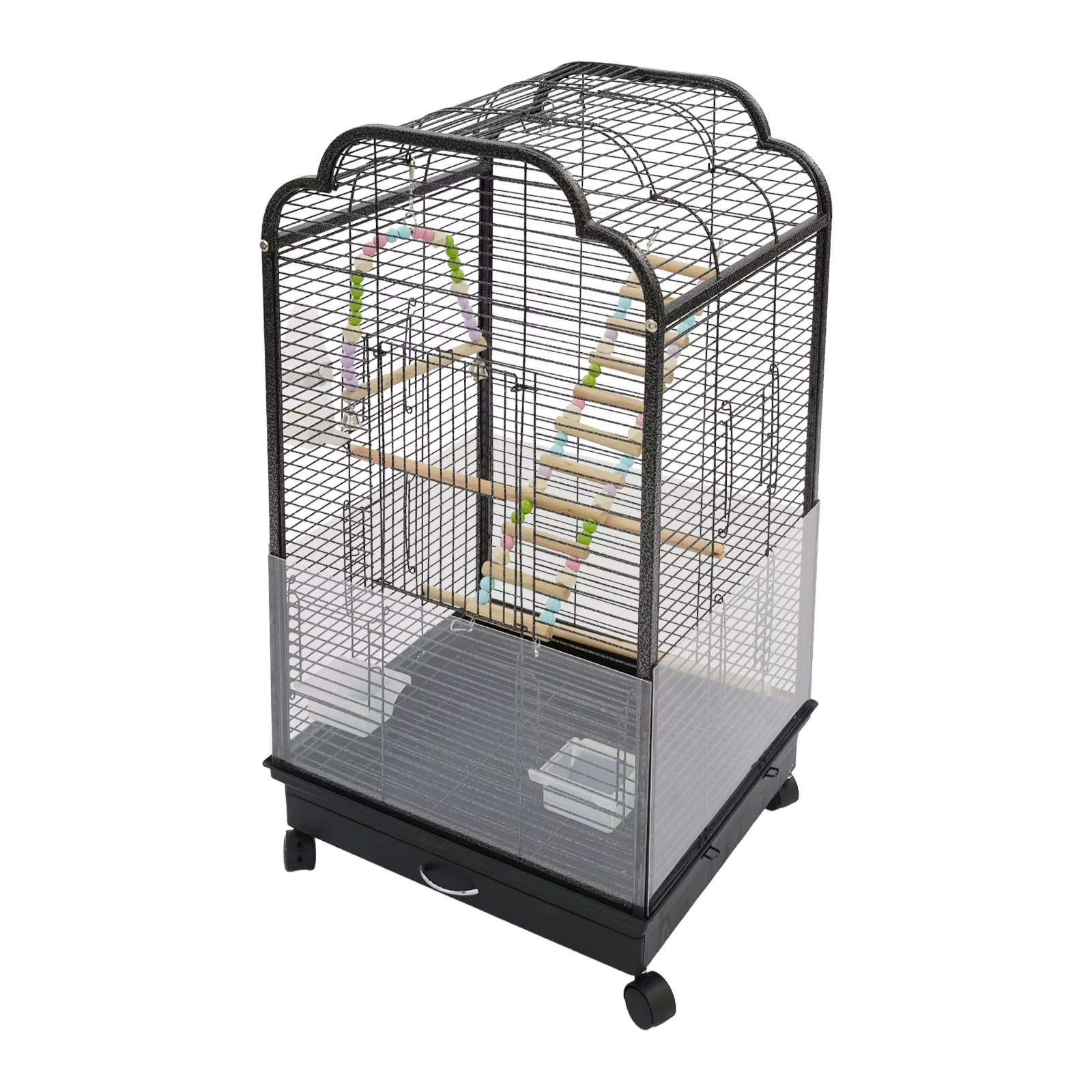 Casa para Pájaros de Hierro Grande con Techo Doble y Caja Retirable para Cacatúas Budgies y Loros — imagen 4