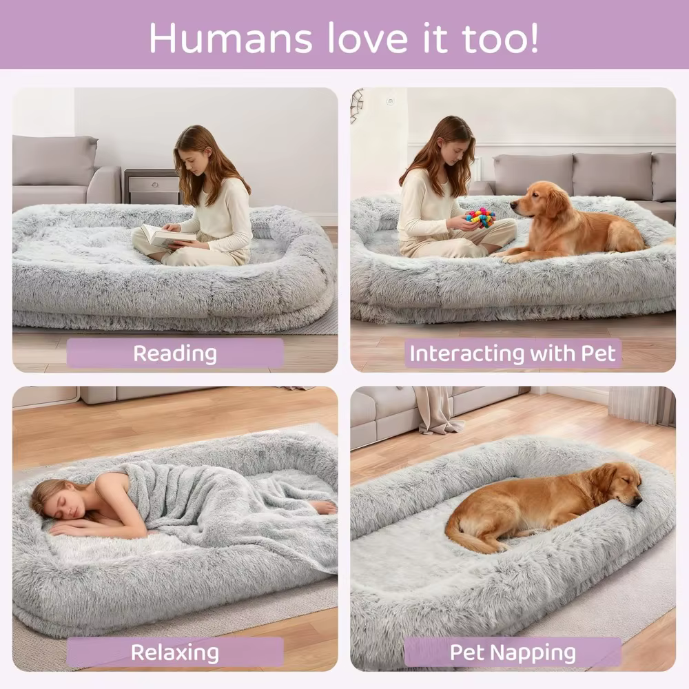 Cama para Adultos y Mascotas de Gran Tamaño, 46 x 10 x 76 cm, Diseño Ortopédico, Cubierta Removible, Personalizable — imagen 6