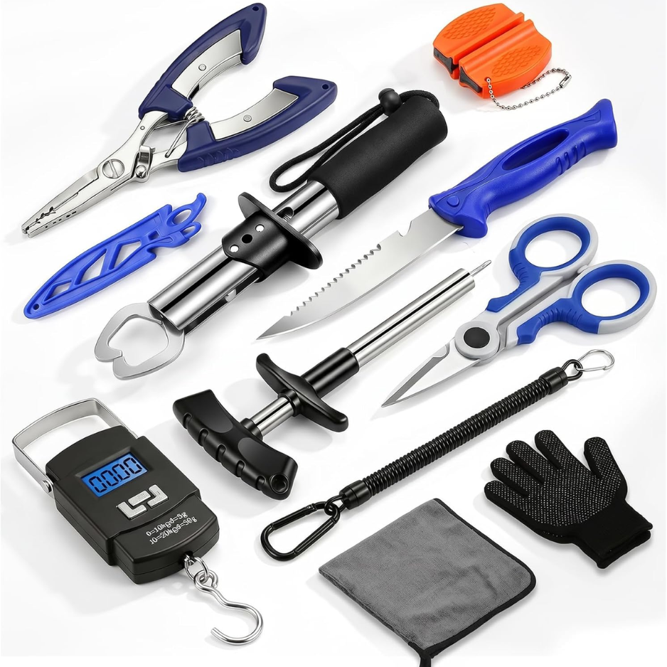 Fishing Tool Kit With Pliers, Hook Remover, Fish Gripper & Scale — image 1