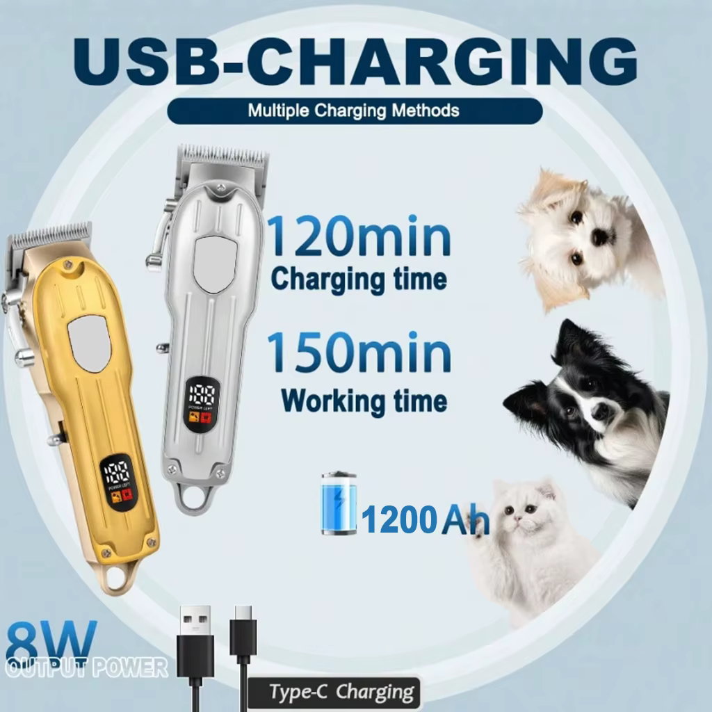 Electric Pet Hair Clipper USB Rechargeable LCD Display Dog Cat Grooming Trimmer Shaver with Guide Combs Kit — image 7