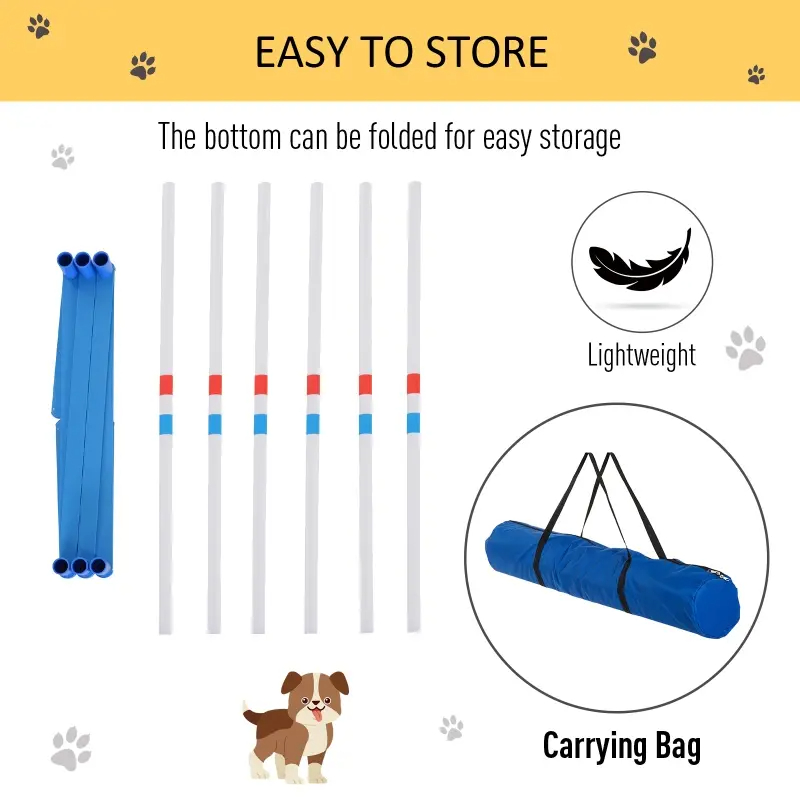 Dog Agility Equipment Dog Weave Pole Set Agility Starter Kit Pet Outdoor Exercise Training Set — image 12