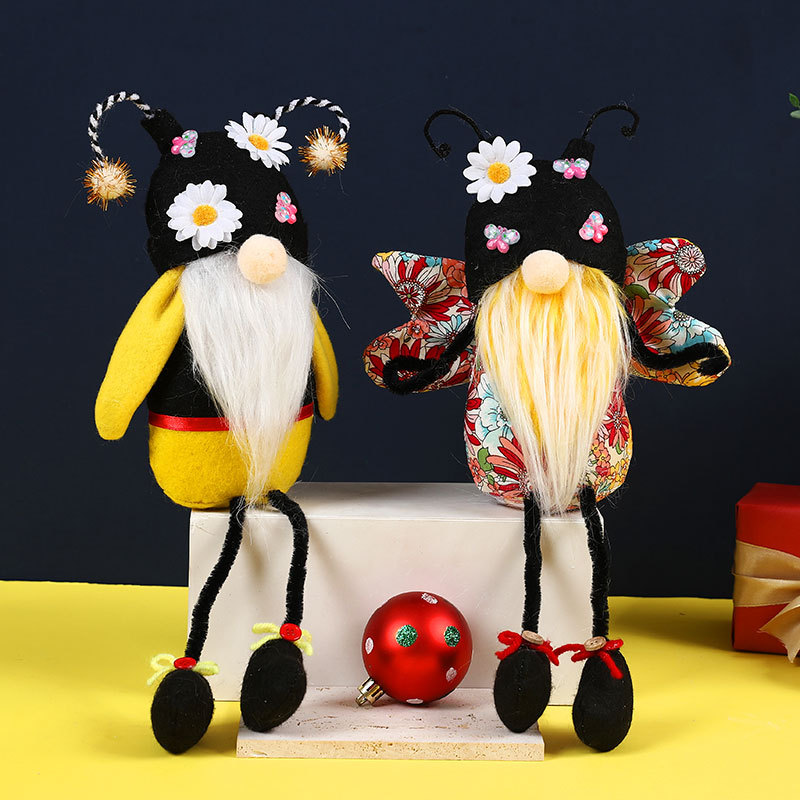 Bee Festival Flower Butterfly Long Legs Faceless Doll Cute Gnome Doll Ornament Creative Doll Gift — image 1