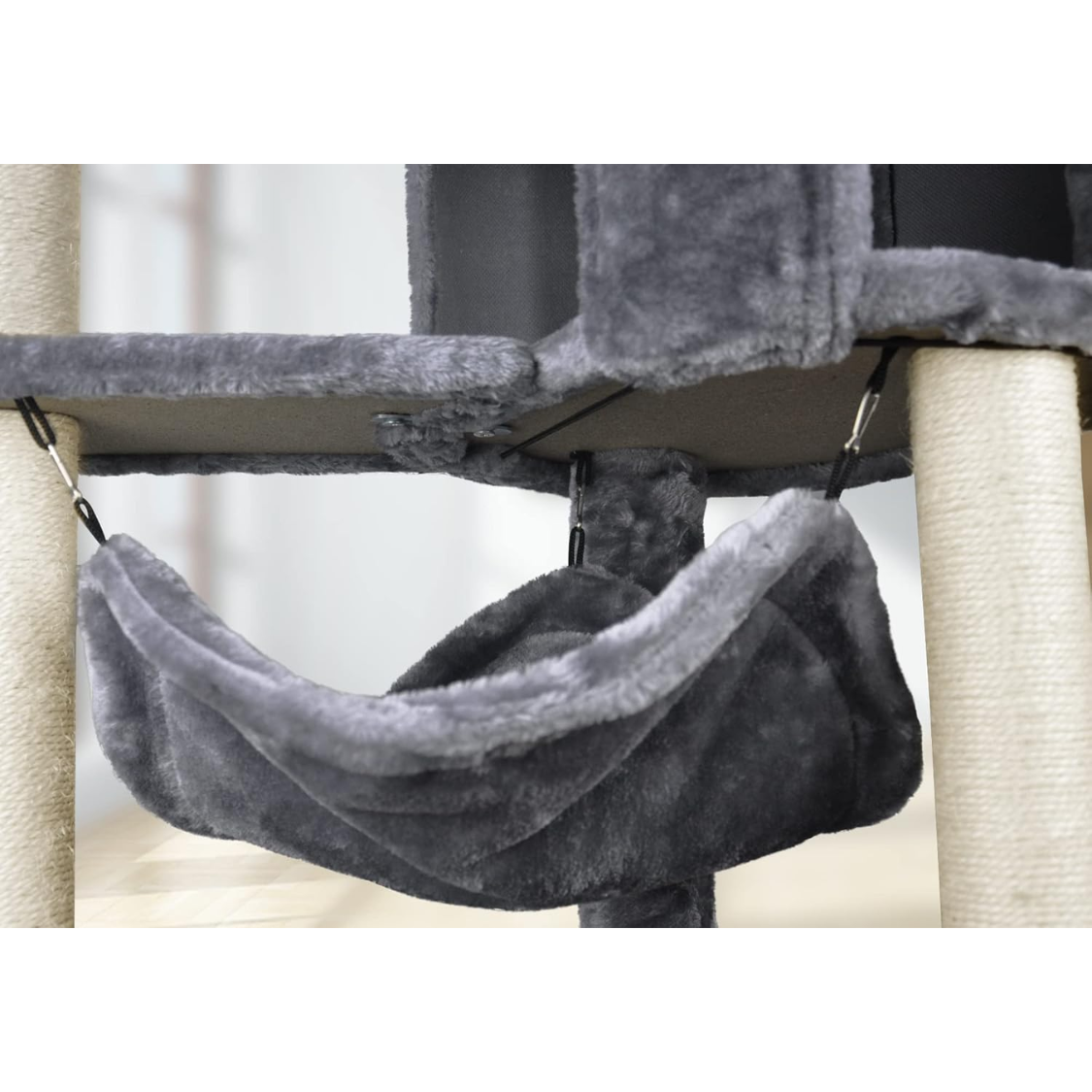 Árbol para Gatos con Condo y Hammock Grande, Gris — imagen 2