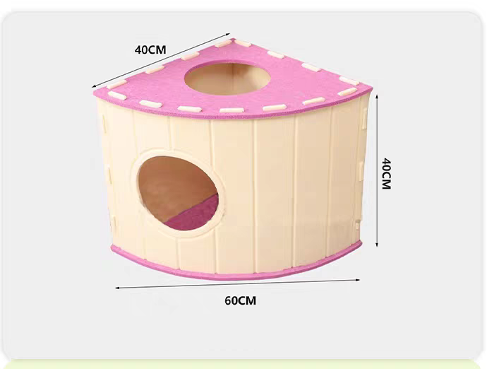 Four-Season Felt Fan-Shaped Cat Villa, Enclosed Large Scratch-Resistant Calming Pet Bed, Warm Deep Sleep Cat House For Multi-Cat Families Indoor Use — image 4