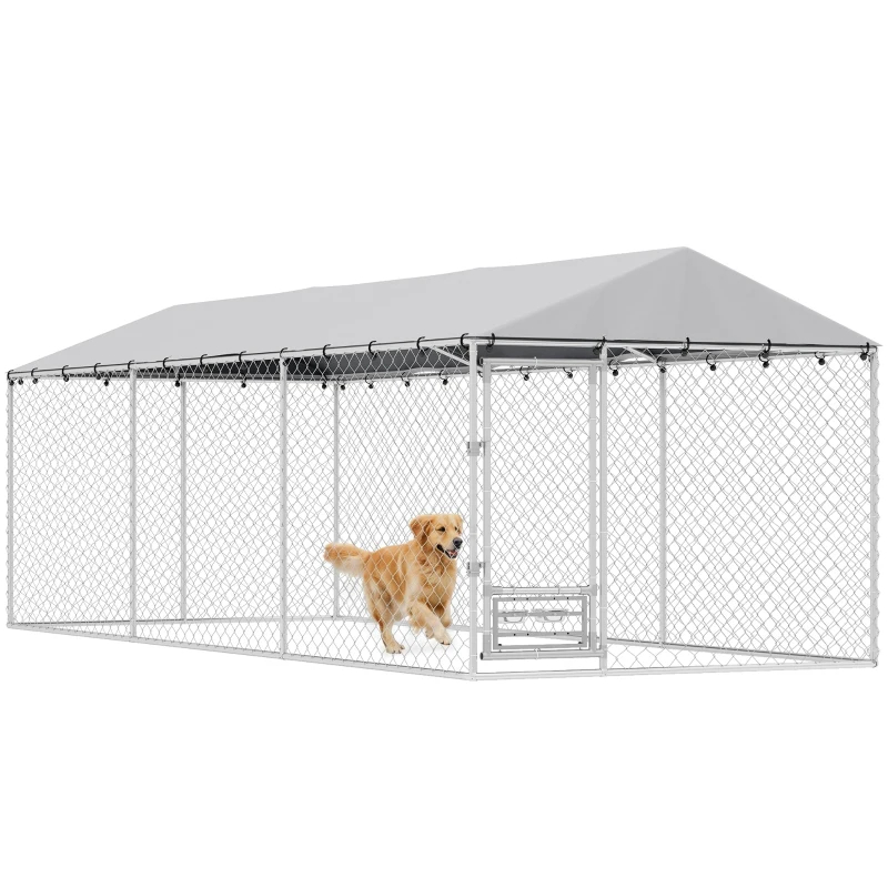 Dog Kennel Outdoor Dog Run Waterproof UV-Resist Cover Lockable Door Adjustable Bowls 20 X 7.5 X 6.5ft, Multiple Packages — imagen 13
