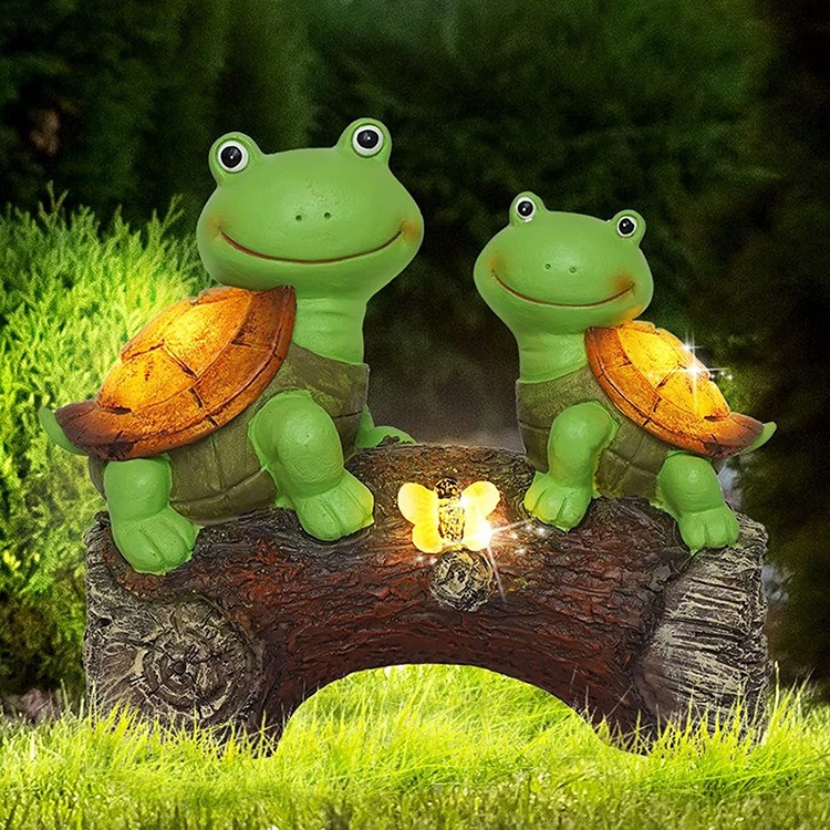Lámpara solar para exterior de resina para tortuga — imagen 6