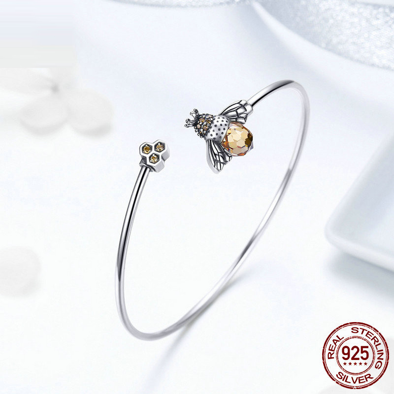 Cinta de abeja en plata 925, pulsera para mujer — imagen 2