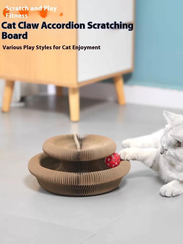 Poste de Rastrillado para Gatos Unico Pieza, Diseño Plegable Accordion, Grano Madera, Anti-arrugas, Resistente al Desgaste, Juguetes Interactivos para Gatos — imagen 14
