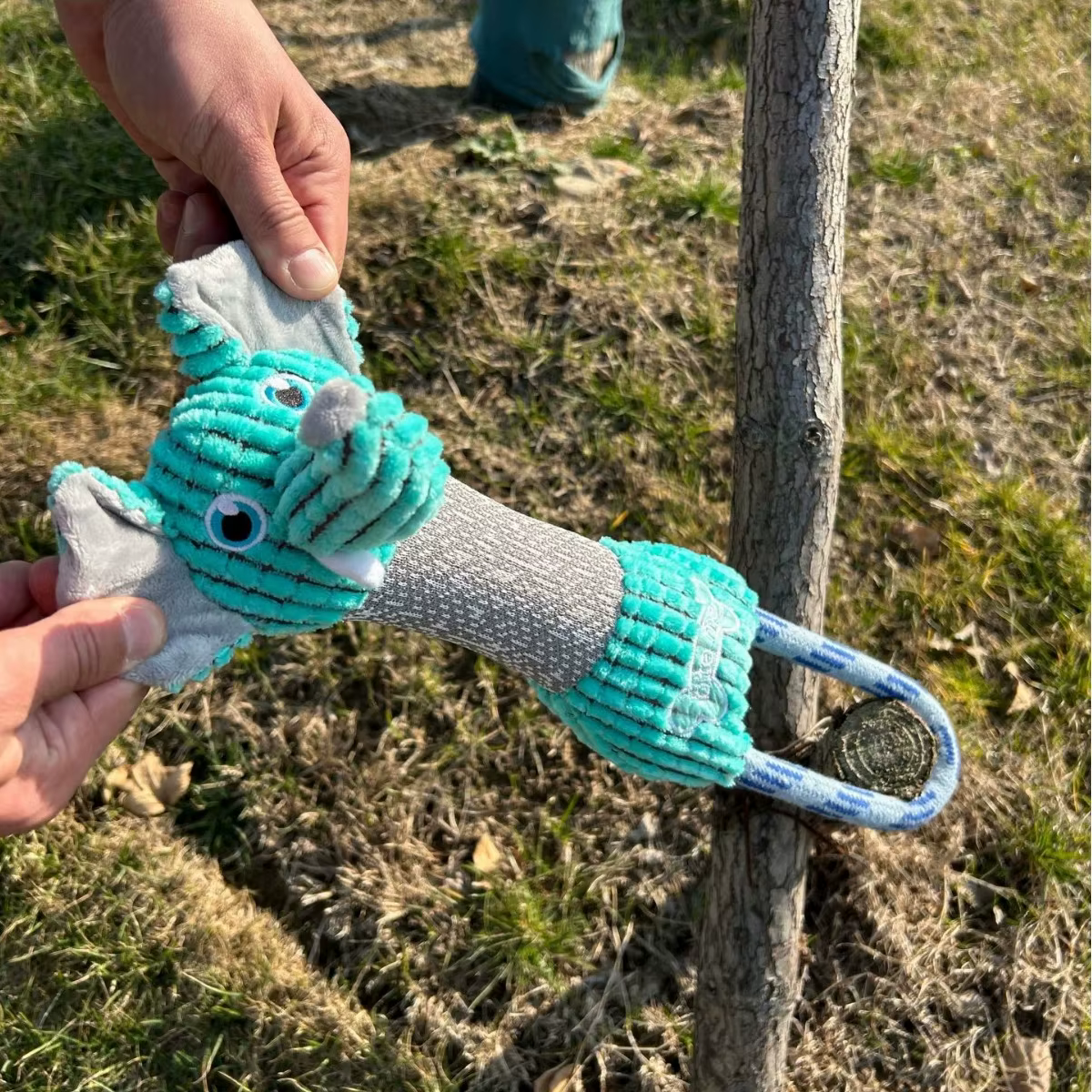 Juguetes de mordida de cuero corduro con sonido para perros forma animal resistente a mordidas jugo duradero entrenamiento adecuado para cachorros y perros pequeños grandes — imagen 4