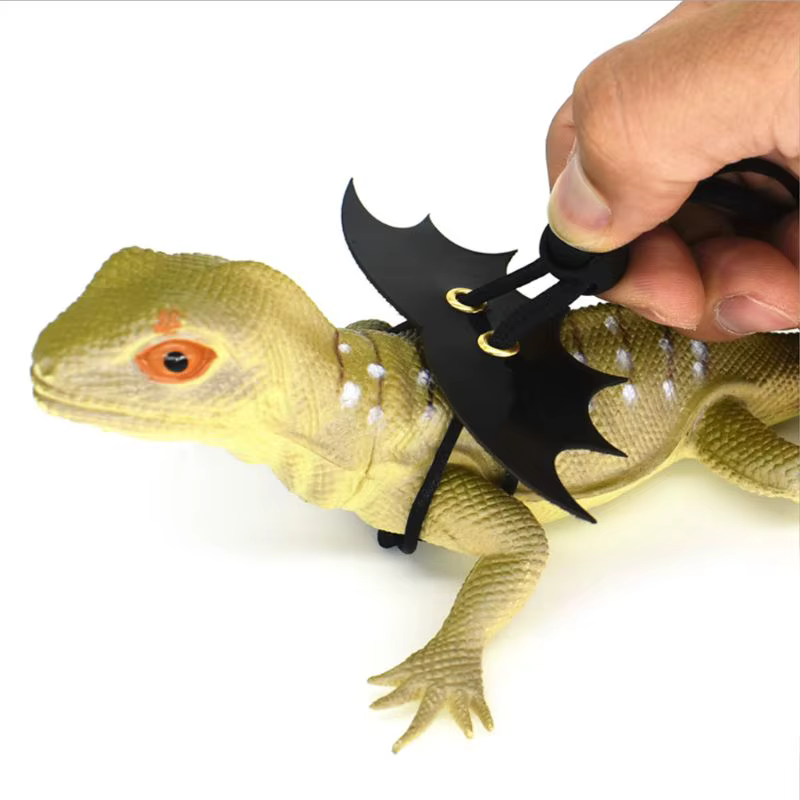 Pet Lguana Adjustable Wing Style Harness Climbing Rope Belt Small Lizard Reptile Animal Imitation Leather Traction Leash — image 3