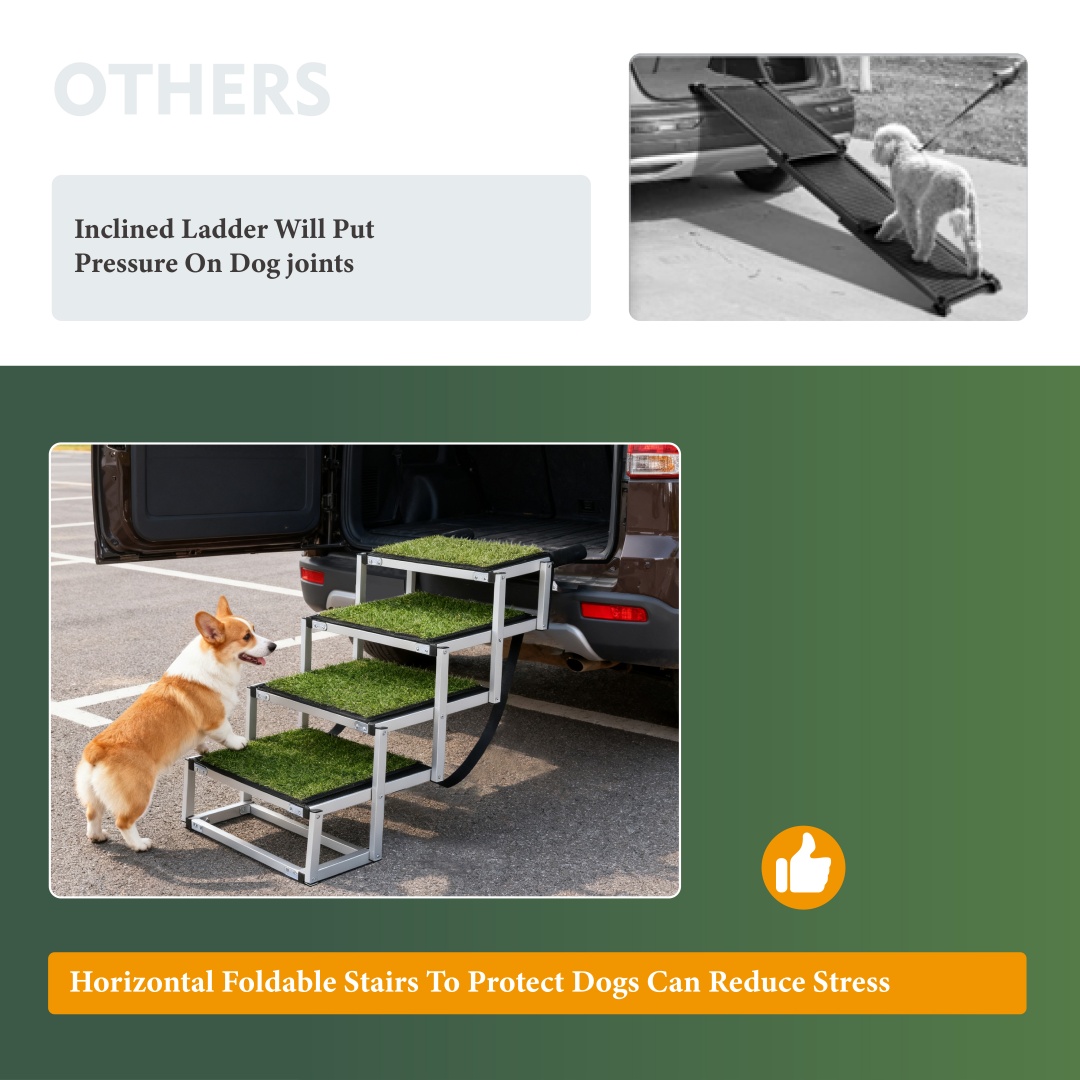 Foldable Dog Ramp For Cars, SUVs, Trucks, Portable Pet Dog Stairs For Large Dogs With Non-Slip Surface Reinforced Design, Lightweight Yet Sturdy Supports Up To 250lbs — imagen 10