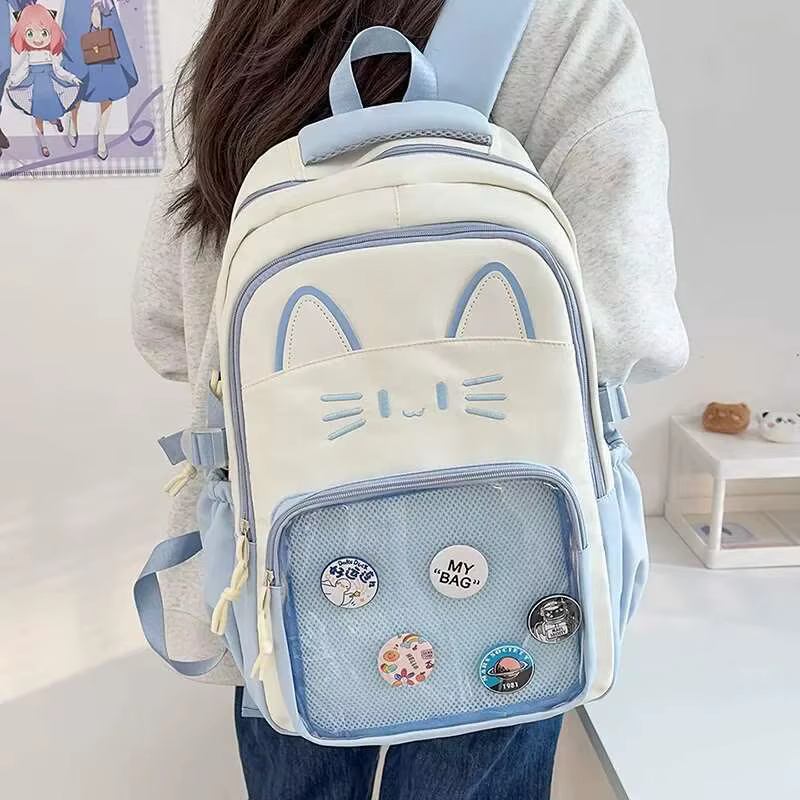 Mochilas de Gato Y2K Cutenas Capacidad Grande para Niñas Adolescentes Transparente y Tendencia — imagen 2