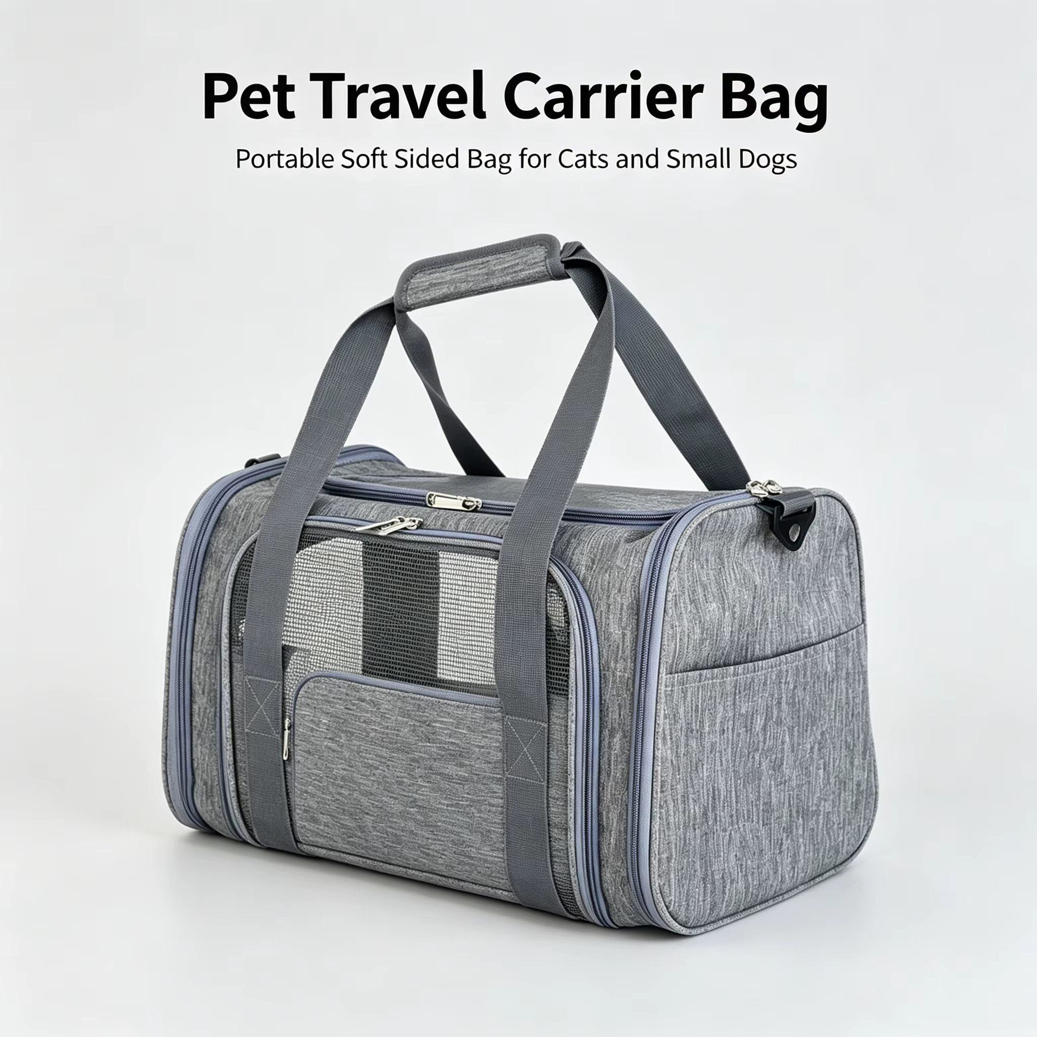 Soft-Sided Pet Carrier Bag for Medium Large Cats & Puppies, Portable Travel Dog Carrier Handbag — image 5