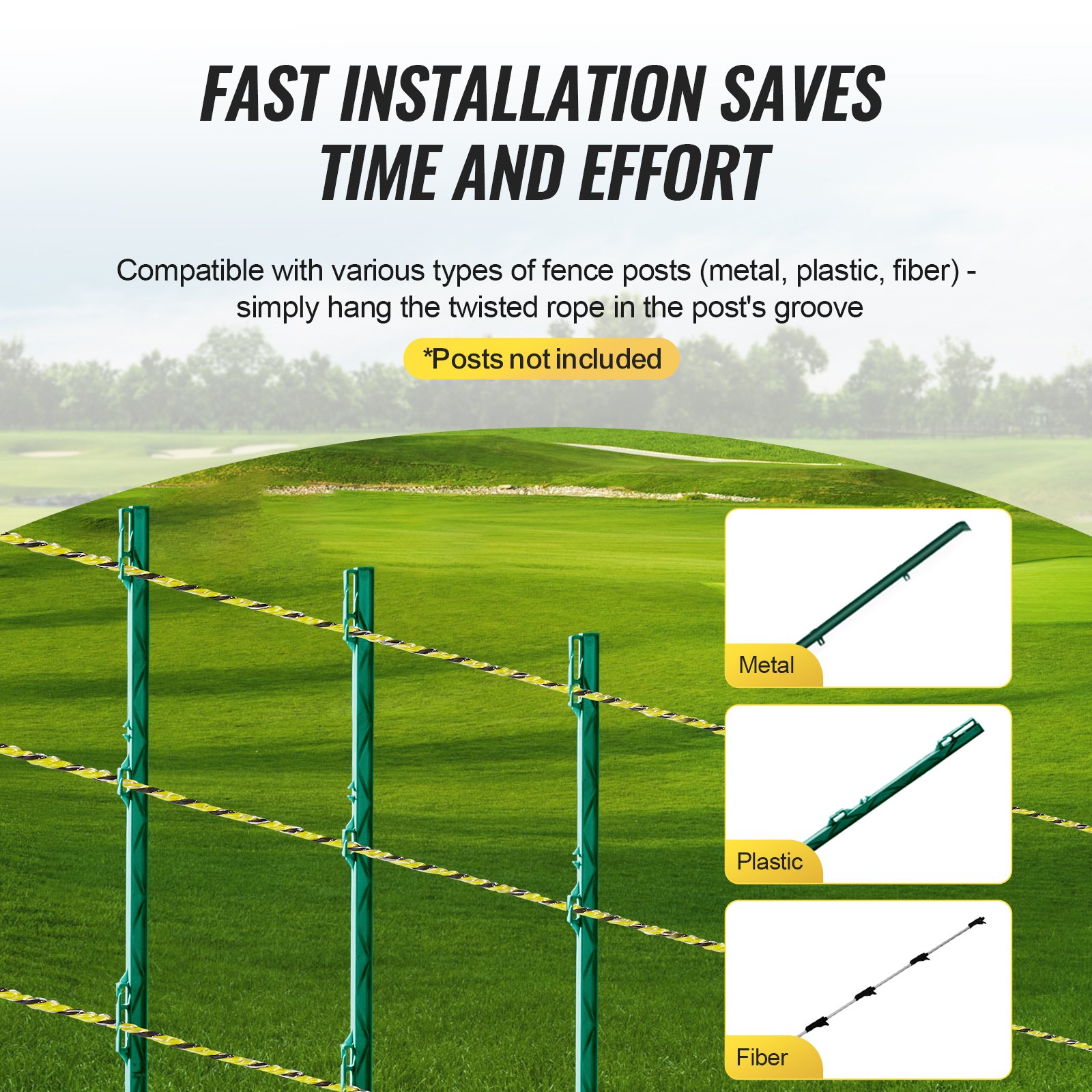 Electric Fence Wire, 3366Ft 1026M Portable Polywire, 1/8" Diameter 6 Stainless Steel Strands For Reliable Conductivity And UV, Rust Resistance, Fencing Rope Line For Horse, Cattle, Livestock — image 4