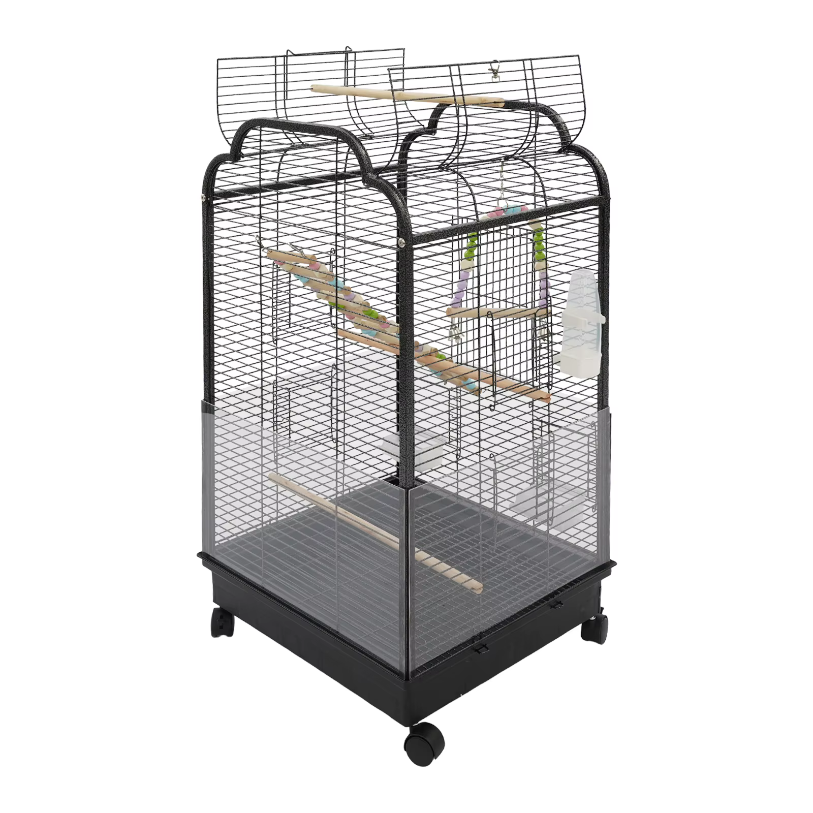 Casa para Pájaros de Hierro Grande con Techo Doble y Caja Retirable para Cacatúas Budgies y Loros — imagen 6