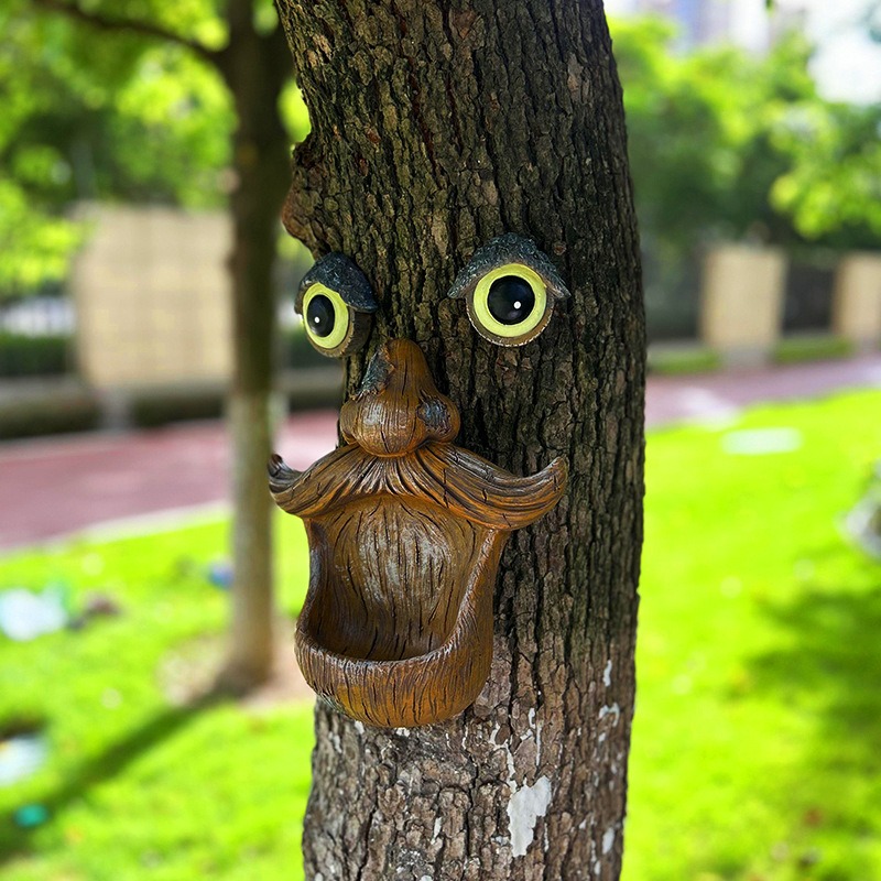 Monstruo de corteza de árbol alimentador de aves decoración jardín — imagen 5