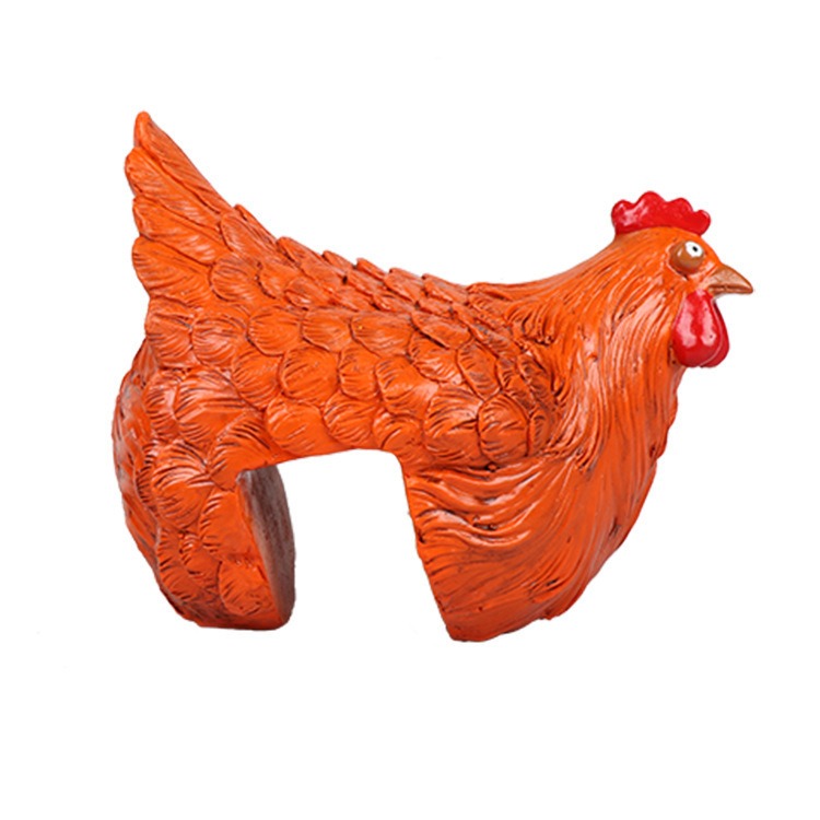 Ornamento de pollo de resina para jardín con ranura — imagen 1