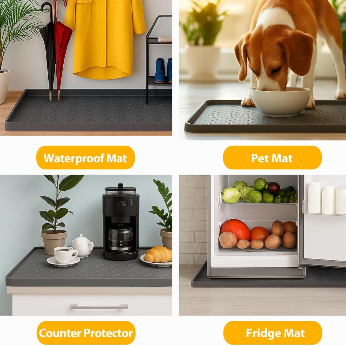 Under Sink Mats For Kitchen Waterproof, Leak-Proof Silicone Mat Sink Protector And Cabinet Liner, Kitchen Essentials Organizer And Storage, Boot Or Shoe Tray, Pet Feeding Mat — image 5