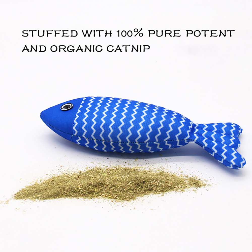 Juguete de Pescado de Catnip para Gatos, Cojín de Lona, Juguetes Interactivos para Kitten con Sonido y Textura — imagen 17