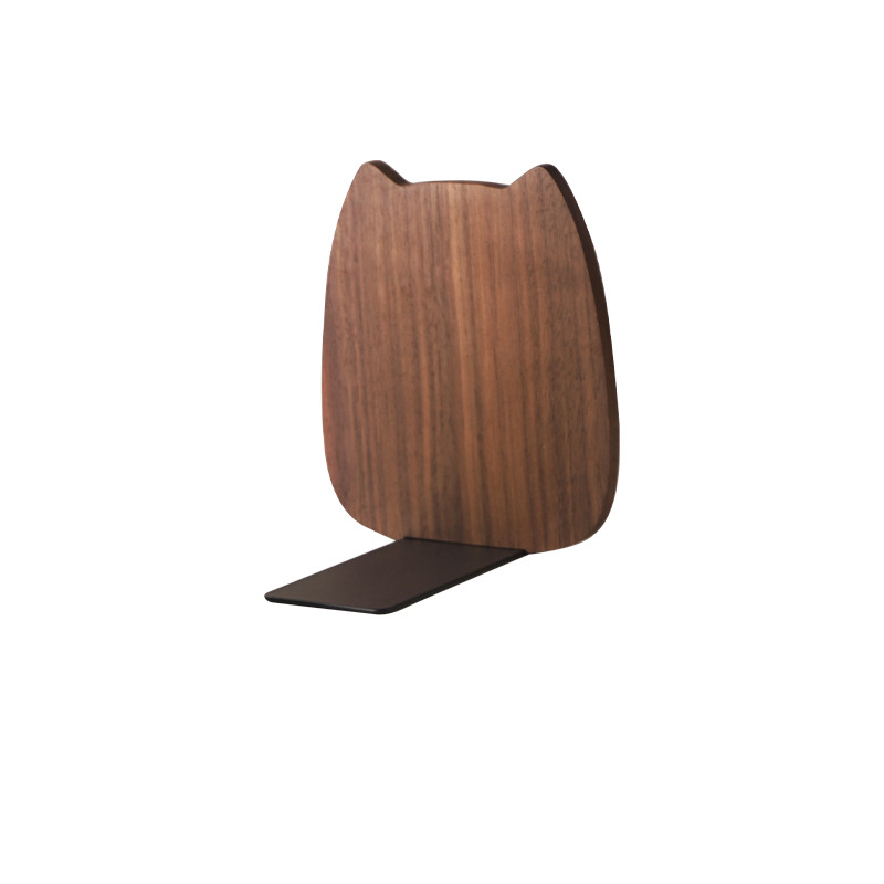 Ins Book Stand Desktop Wooden Book Stand Cat Face Creative Cute Book Leaning Triangle Book Stand Creative Bookend — image 5