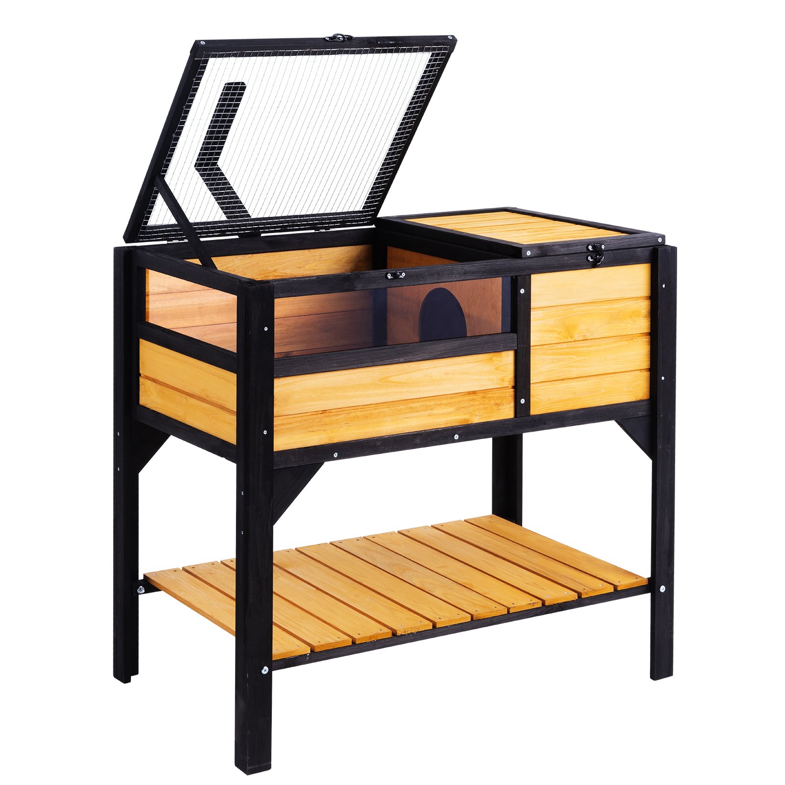 Wooden Tortoise House Tortoise Habitat Indoor & Outdoor For Lizards Snakes — image 1