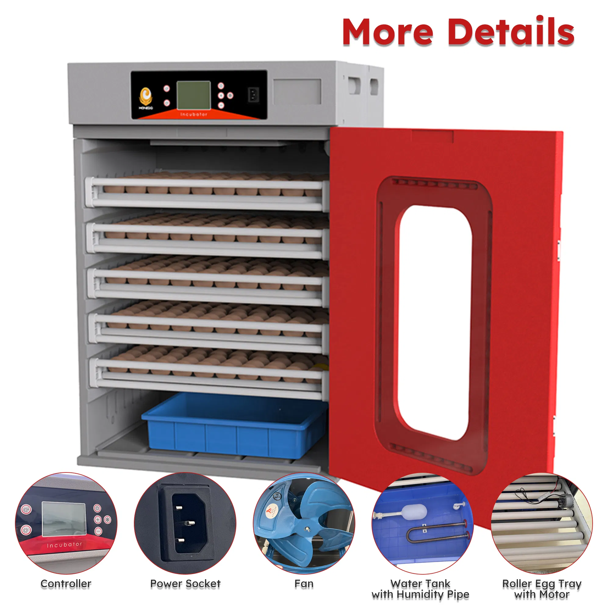 400 Eggs Incubator Cabinet with Automatic Turning & Digital Temperature Control, Large Commercial Poultry Hatcher Cabinet for Chicken, Duck, Goose, Quail Eggs — image 8