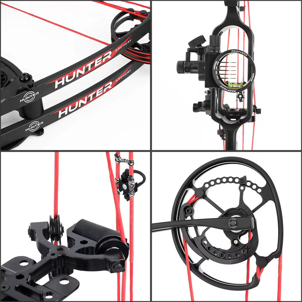 Kit de Arco Compuesto JUNXING 40-70lbs Ajustable Doble Uso Accesorios para Caza y Tiro al Blanco — imagen 2