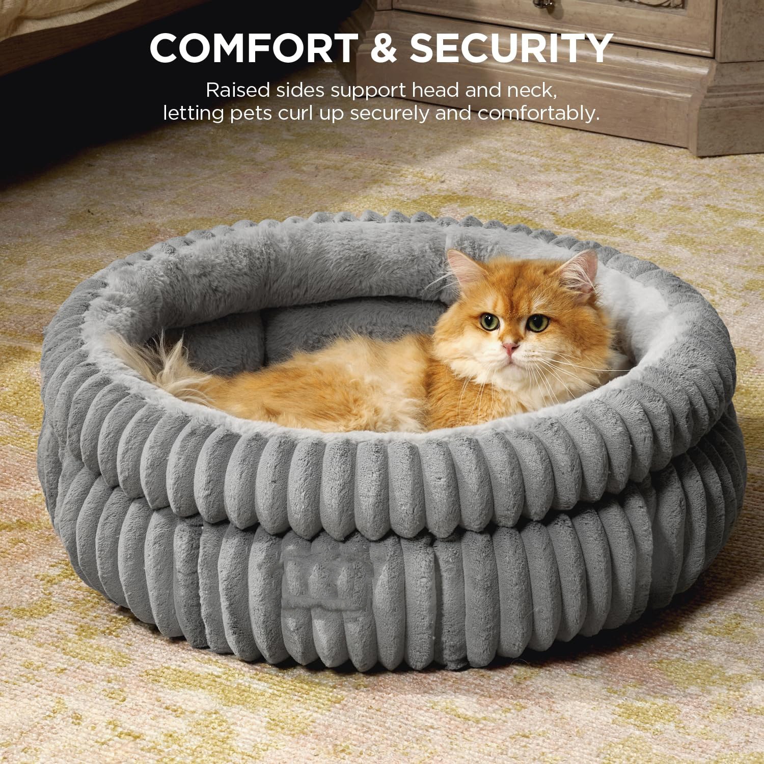 High-Quality Rabbit Fur Round Pet Bed for Dogs and Cats, Warm and Thick Small Dog Mat and Cat Sofa — image 1