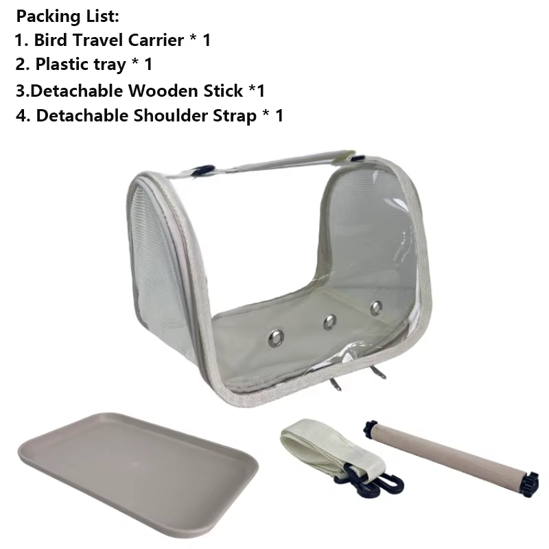 Mochila Portátil para Aves con Soporte y Cuerdas Removibles Diseño Respiratorio Ideada para Pequeños Animales y Pájaros Canarios, Loros, Hamsters — imagen 2