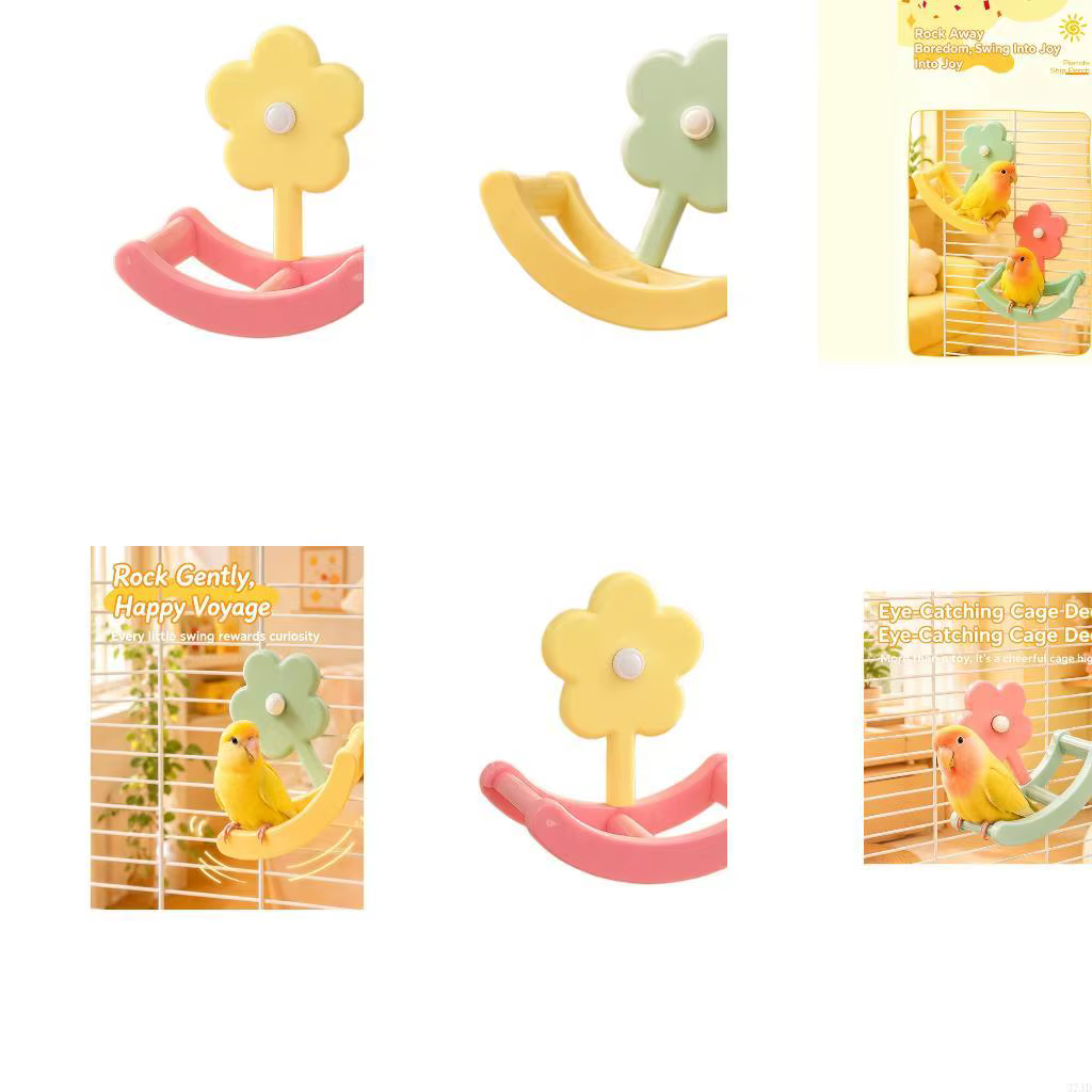 Bird Cage Swing Toy for Small to Pet Birds, Interactively Rocking Plastic Stand for Indoor Activity, Resting, and 37JD — image 1