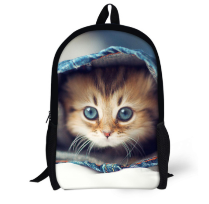 Mochila de Gato para Niños - Cómica con Animales 3D en Denim para Chicos y Chicas — imagen 19