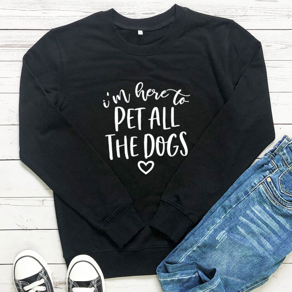 Pet All The Dogs letter printed hoodie — image 4