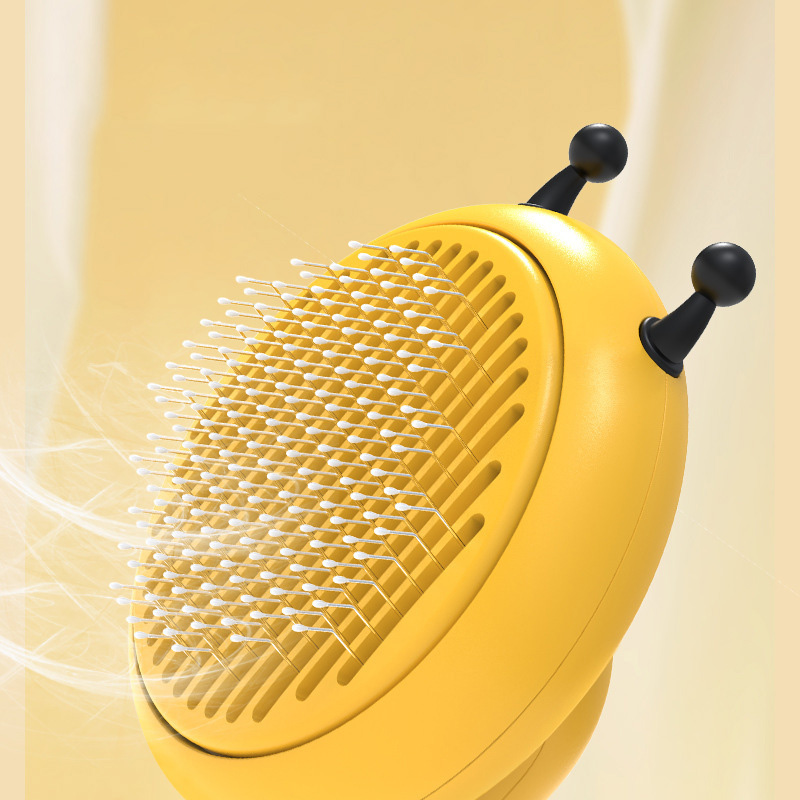 Little Bee Pet Comb Cat To Remove Floating Hair Beauty Self-Cleaning Pet Needle Comb One-Click Automatic Hair Shedding Comb Dog Comb — image 3