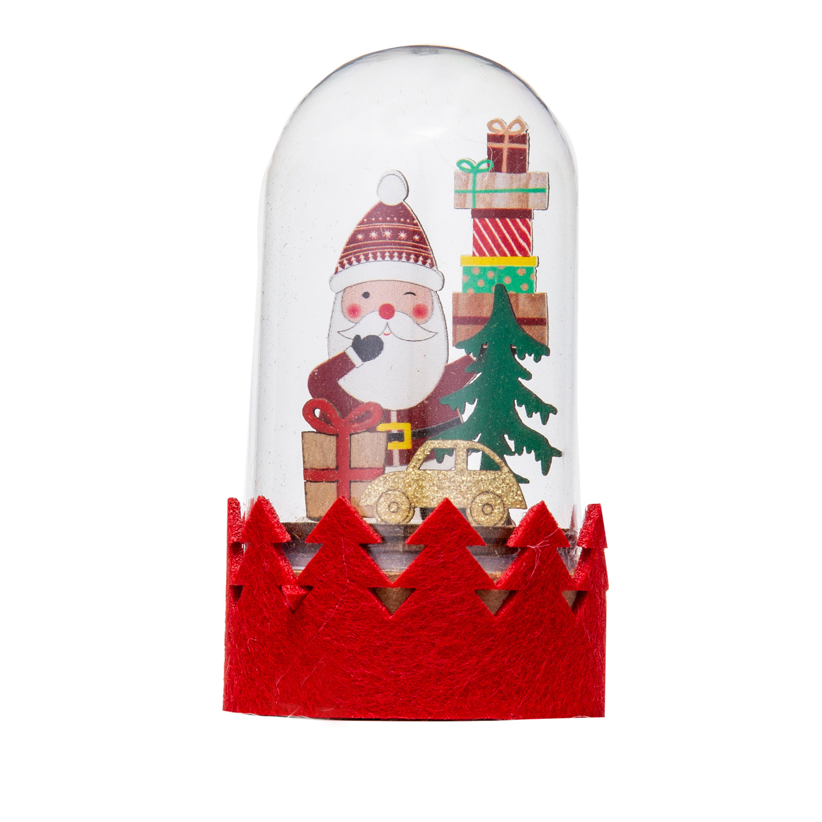 Christmas Decoration LED Wooden Figurine Cartoon Santa and Reindeer Window Display Decor — image 1