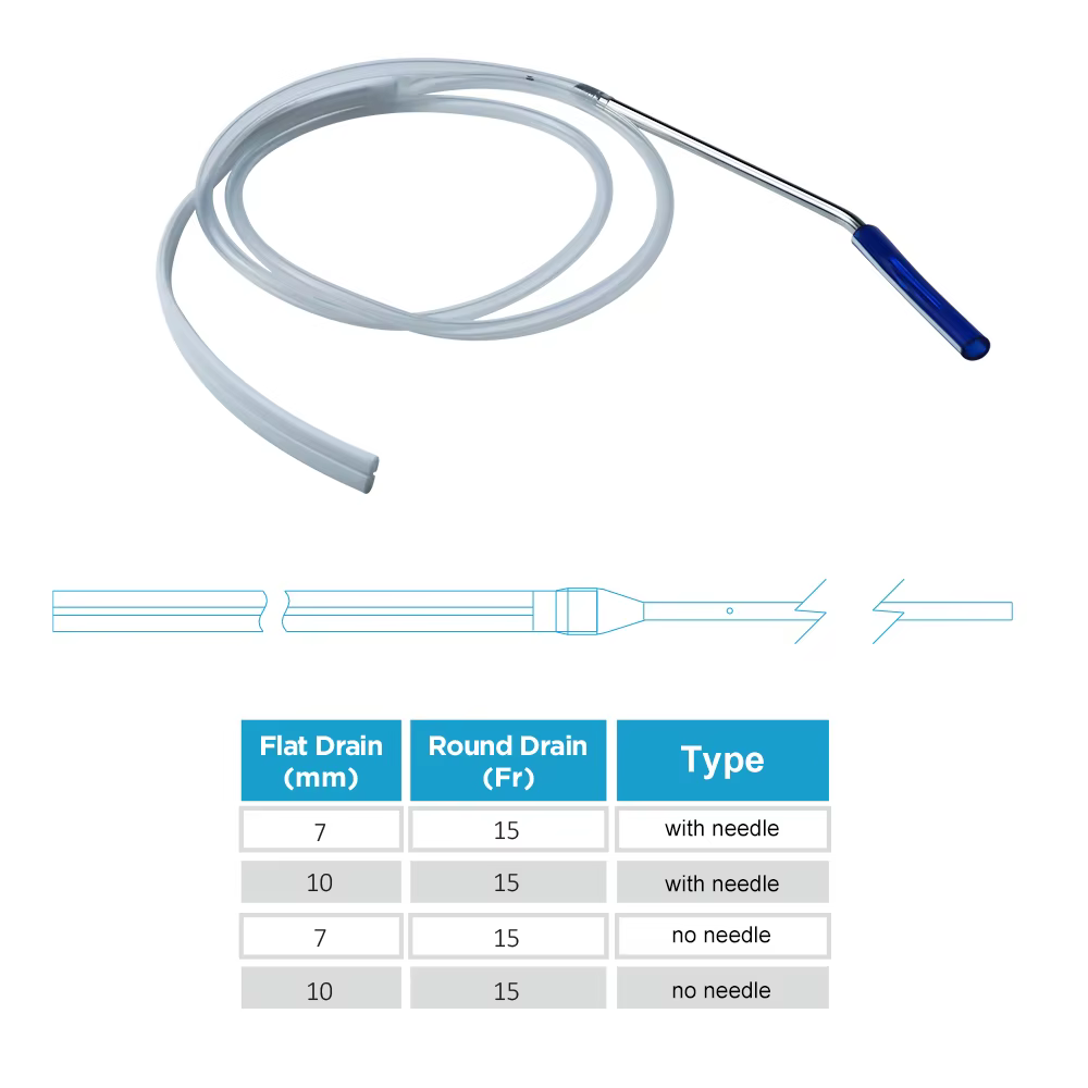Silicone Flat Fluted Drain 7mm 10mm With Trocar Clog Proof Open Slot Wound Drainage Tube Eo Sterilization Veterinary Equipment — image 6
