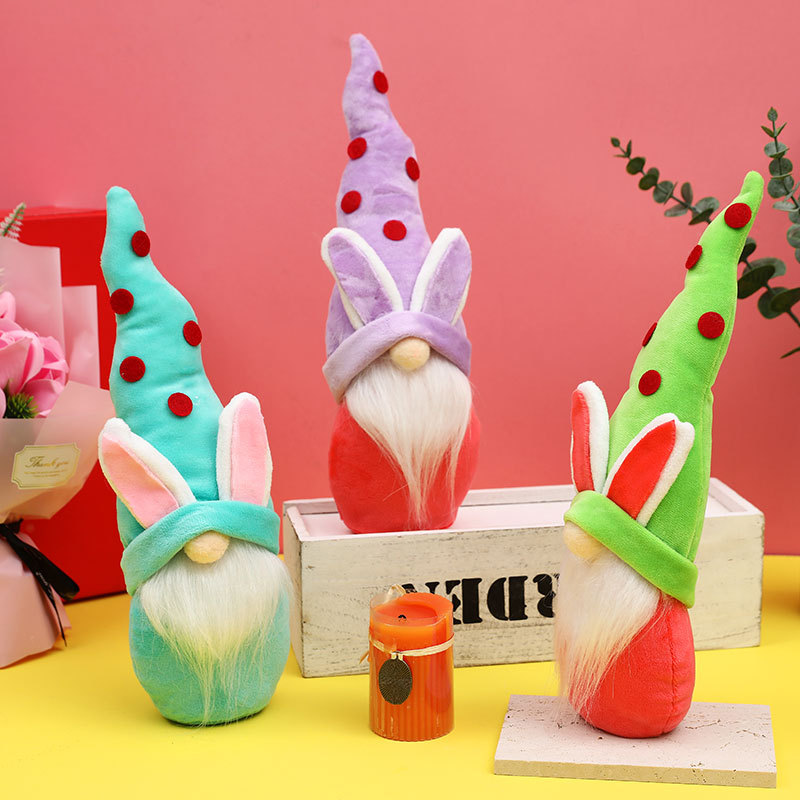 Home Decor Easter Ornaments Pointed Hat Cute Rabbit Faceless Doll Gnome Doll Ornament — image 4