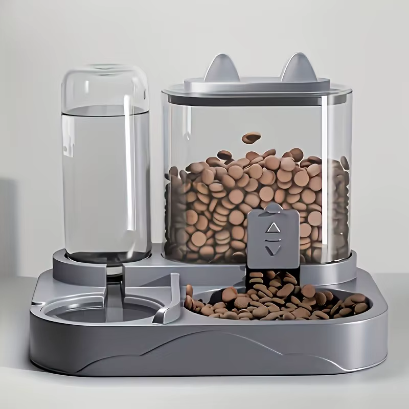 2-in-1 Cat Automatic Feeder Water Dispenser Gravity Pet Food Bowl Wet Dry Separation Storage for Cats Small Dogs Home & Travel — imagen 2