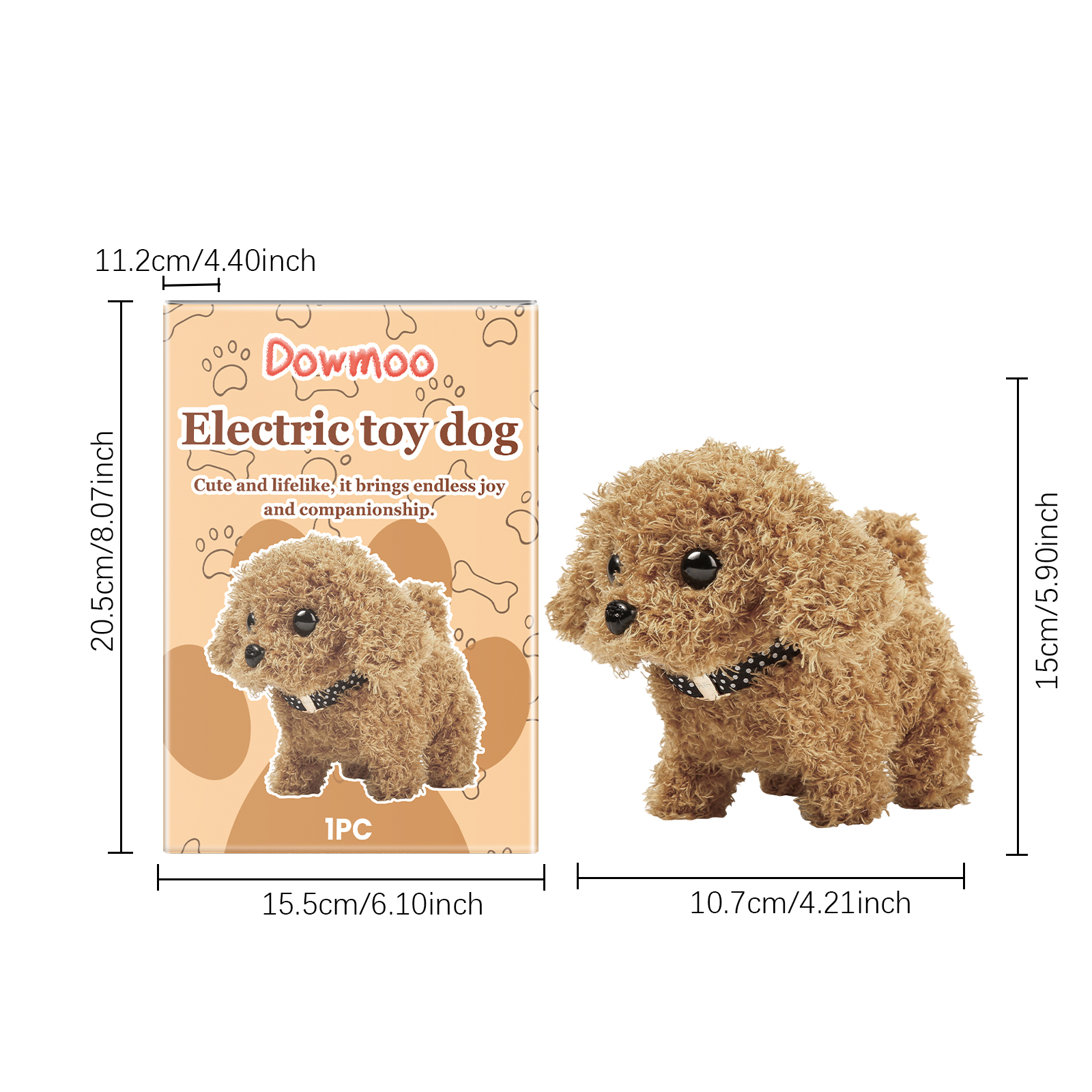 Cute Plush Juguetón Perro Eléctrico, Juguetón Interactivo de Perro Realista para Niños — imagen 7