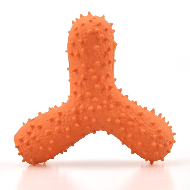 Nuevo Juguetes de Latex para Mascotas con Hueso Picado y Cuatro Esquinas Sonoro de Latex Durable Toy para Limpiar Dientes del Perro — imagen 8