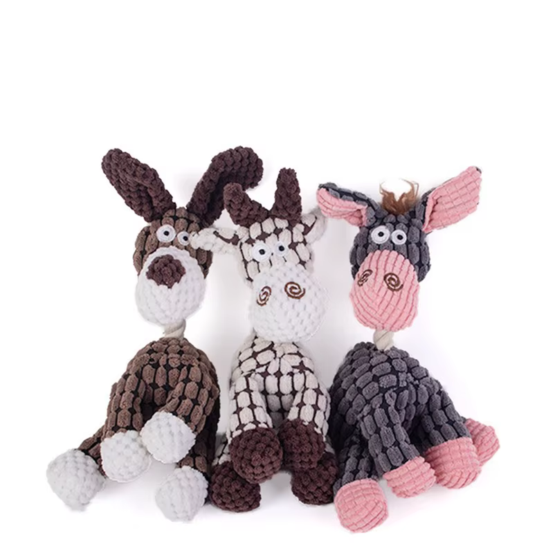 Nuevos populares juguetes de peluche con forma de animales adorables e interactivos para mascotas, que alivian el aburrimiento y desgastan los dientes — imagen 3