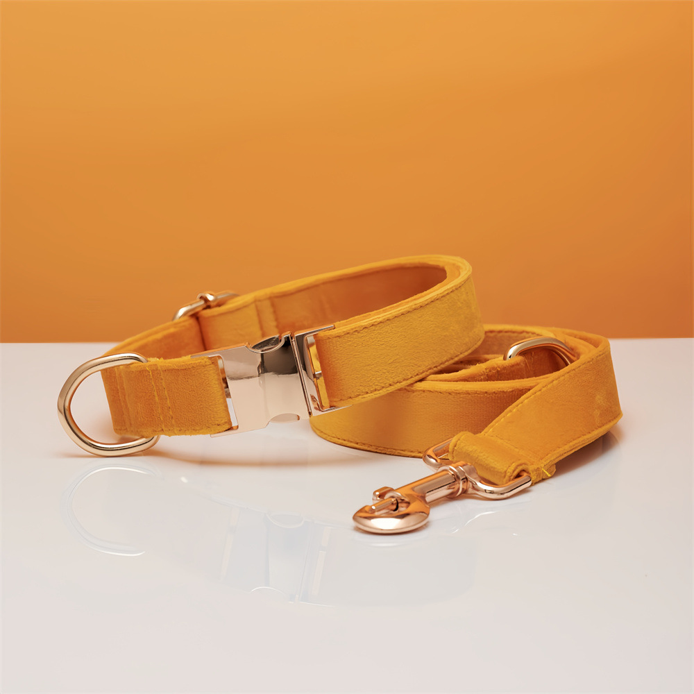 Conjunto de Cuerda y Collar de Tela de Algodón con Broche Metálico y Lazo Personalizable para Perros en Varios Colores — imagen 14
