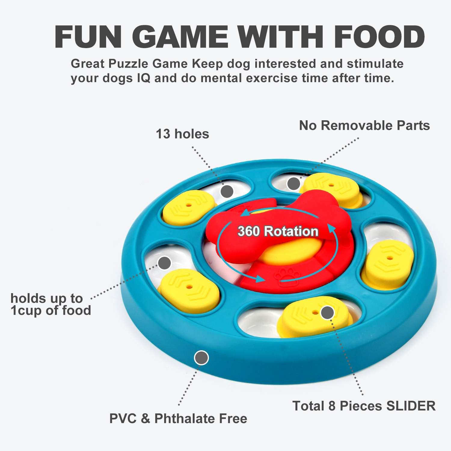 Rotating feeding toy slow food bowl dog turntable chew resistant training puzzle dog toy — image 6