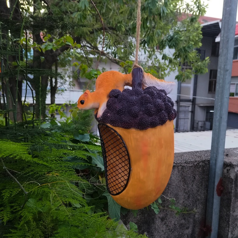 Casa para pájaros y ardillas de exterior malla metálica alimentador de aves suspensión — imagen 5
