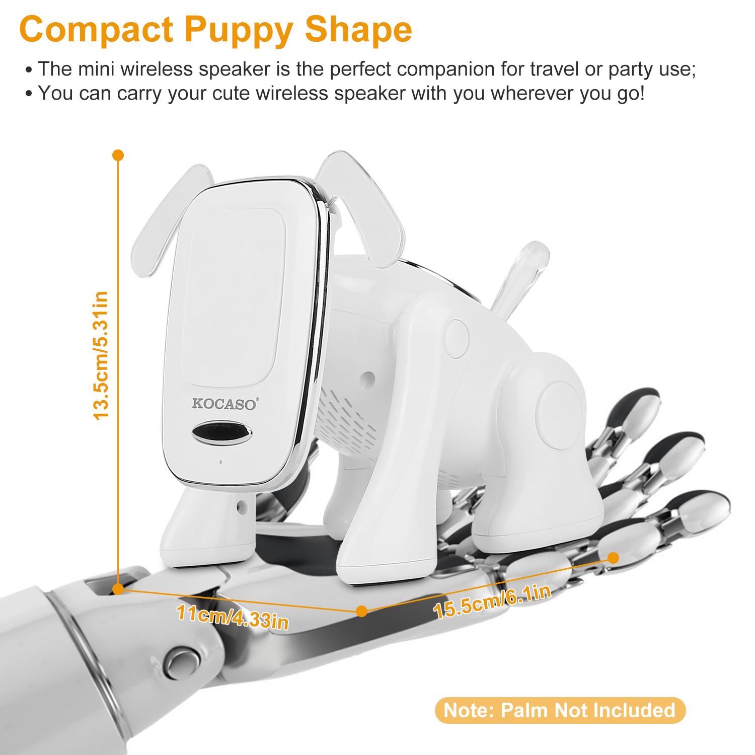 Puppy Dog Wireless Speaker Portable Mini Music Player Stereo Cute Animal Speaker With Built-In Mic FM Radio Stereo Bass MMC Card Slot USB Port For Cellphone Tablet — image 8